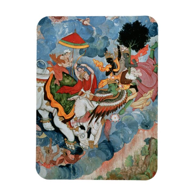 Magnet Flexible Combat de Krishna avec Indra, vers 1590 (Vertical)