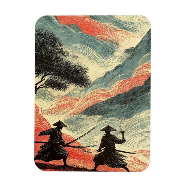 MAGNET FLEXIBLE COMBAT DE SAMOURAÏ (Vertical)