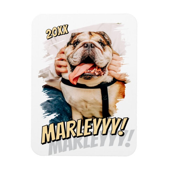 Magnet Flexible Comic moderne simple Grunge personnalisé photo pou (Vertical)