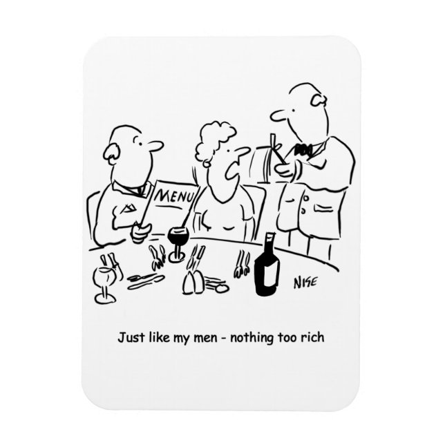 Magnet Flexible Comme mes hommes. Rien de trop riche. Drôle (Vertical)