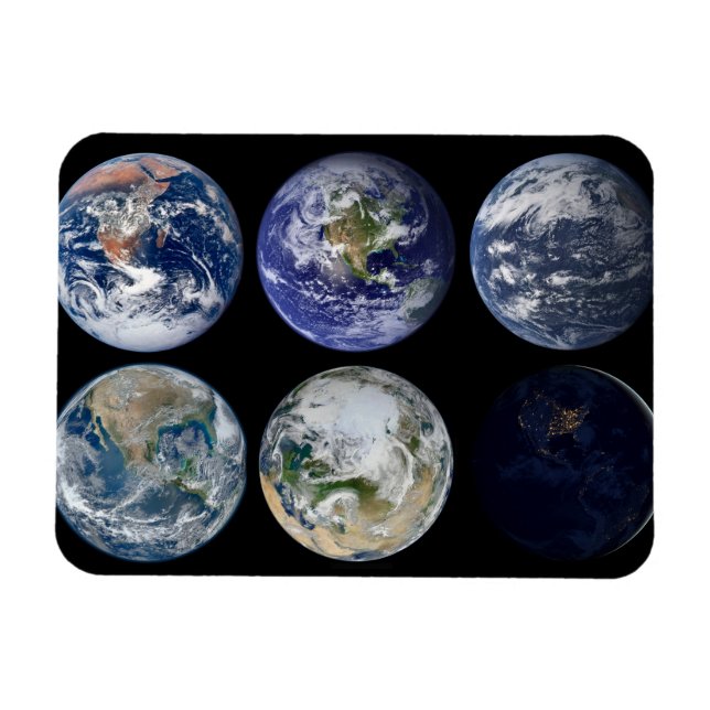 Magnet Flexible Comparaison D'Image De Vues Iconiques De La Planèt (Horizontal)
