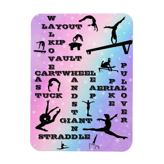 Magnet Flexible Compétences en gymnastique féminine Pastel Stars M (Vertical)