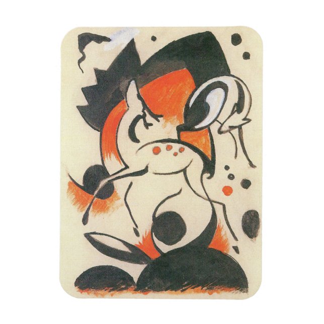 Magnet Flexible Composition aux deux cerfs de Franz Marc (Vertical)
