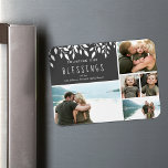 Magnet Flexible Compter nos bénédictions Collage photo de verdure<br><div class="desc">Compter nos bénédictions Noël aimant vacances avec photo collage avec la verdure des vacances. Le gris peut être changé pour correspondre à vos photos en allant dans "cliquer pour customiser plus loin".</div>