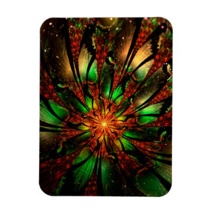 Magnet Flexible Conception Abstraite des fleurs fractales.