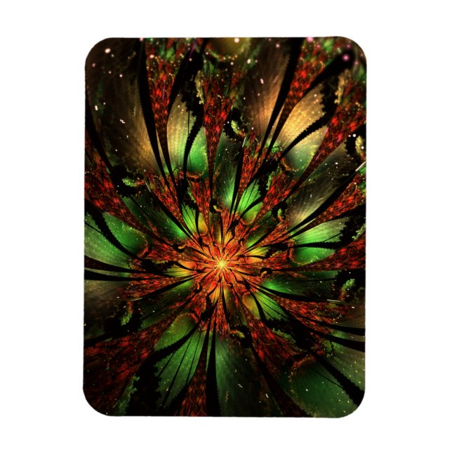 Magnet Flexible Conception Abstraite des fleurs fractales. (Vertical)