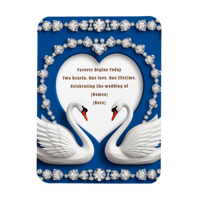 Magnet Flexible Conception d'arche de mariage amour cygne diamant  (Vertical)