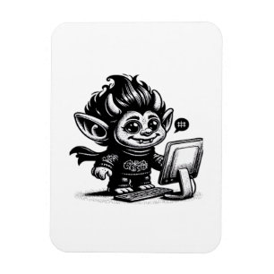 Magnet Flexible Conception d'art vintage de cyborg troll d'interne