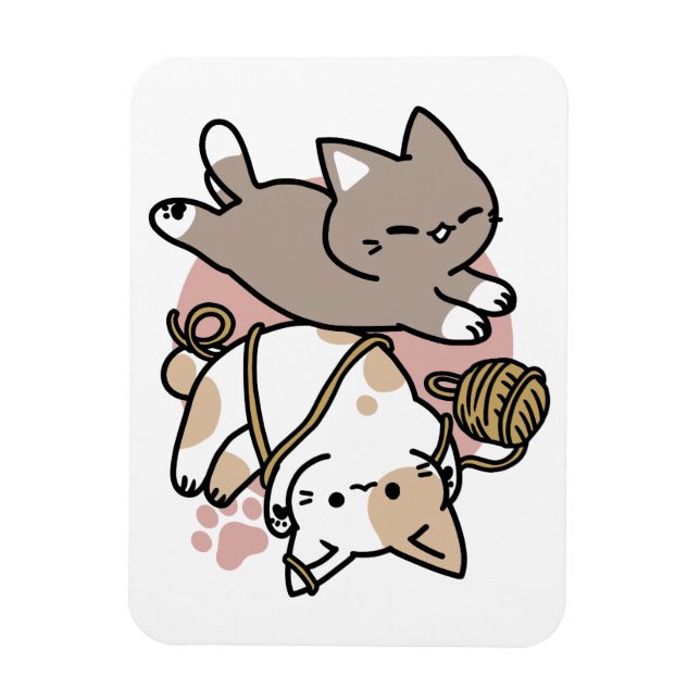 Magnet Flexible Conception de chats mignons et joueurs – Art de pa (Vertical)