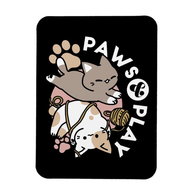 Magnet Flexible Conception de chats mignons et joueurs – Art de pa (Vertical)