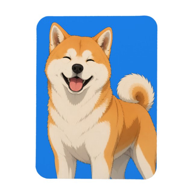 Magnet Flexible Conception de chien Akita heureux (Vertical)