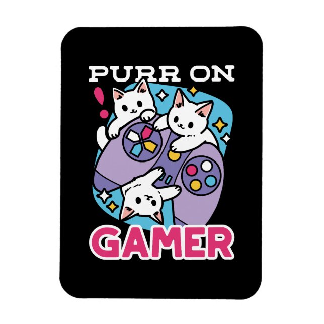 Magnet Flexible Conception de gamer de chat - Purr sur Gamer Joyst (Vertical)