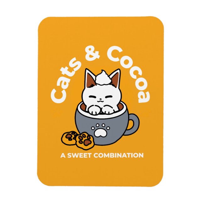 Magnet Flexible Conception de Mug de vacances avec Cosy Cat et Paw (Vertical)