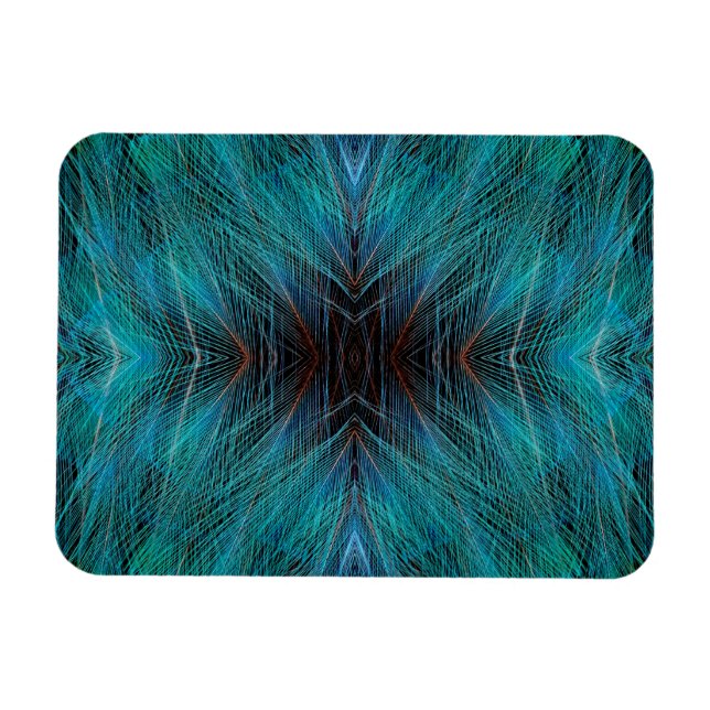Magnet Flexible Conception de plume fractale d'oiseau de paradis (Horizontal)