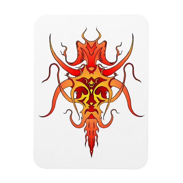 Magnet Flexible Conception de tatouage tribal démoniaque (Vertical)