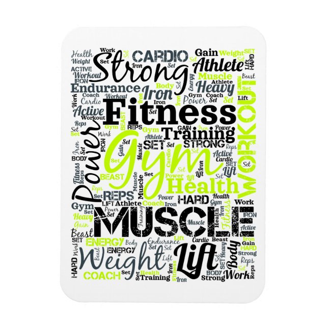 Magnet Flexible Conception de typographie Motivation Fitness (Vertical)