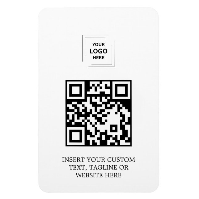 Magnet Flexible Conception d'identité de marque QR simple et blanc (Vertical)