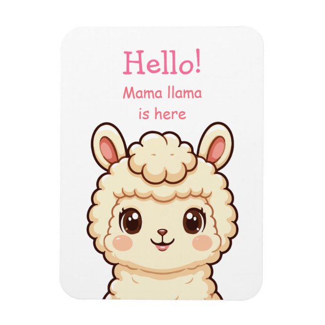 Magnet Flexible Conception d'illustration de lama mignon (Vertical)