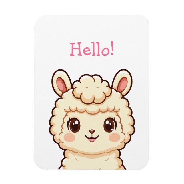 Magnet Flexible Conception d'illustration de lama mignon (Vertical)