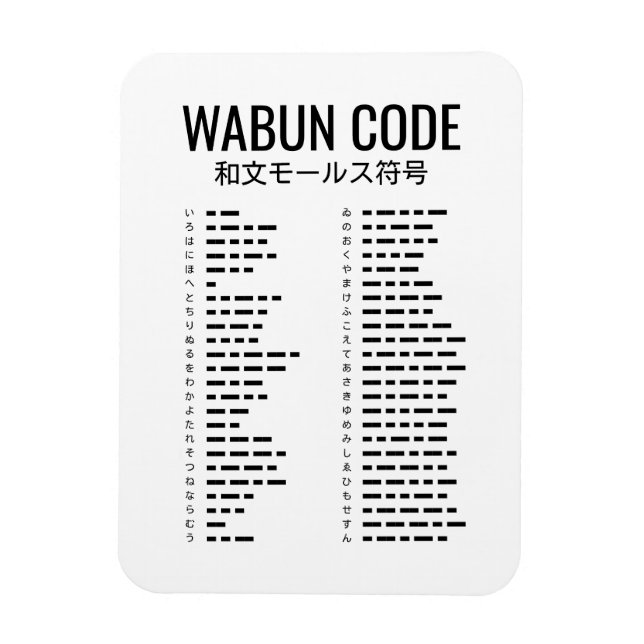 Magnet Flexible Conception du code Wabun - Art Morse japonais (Vertical)