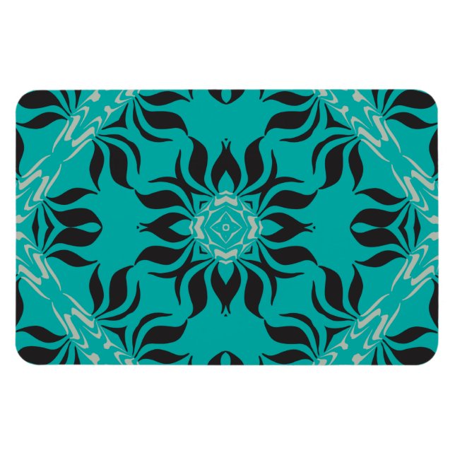 Magnet Flexible Conception élégante de kaléidoscope, Aqua, Noir, G (Horizontal)