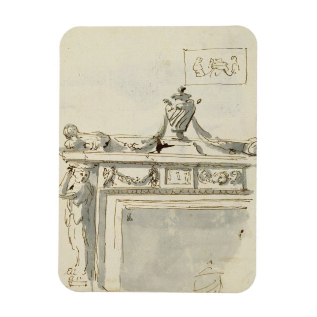 Magnet Flexible Conception esquissée pour une cheminée (stylo et e (Vertical)