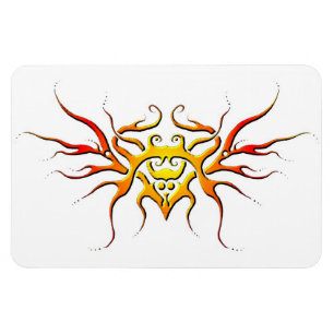 Magnet Flexible Conception tribale du coeur ailé - rouge