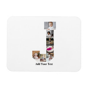 Magnet Flexible Concevez votre propre lettre J Photo Collage