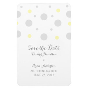 Magnet Flexible Confetti jaune gris Enregistrer l'aimant de date