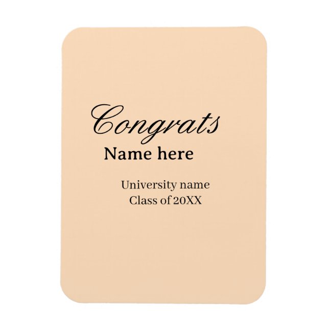 Magnet Flexible Congrats graduate university name class of 20XX na (Vertical)