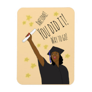 Magnet Flexible Congratulations Female African American Grad Holid