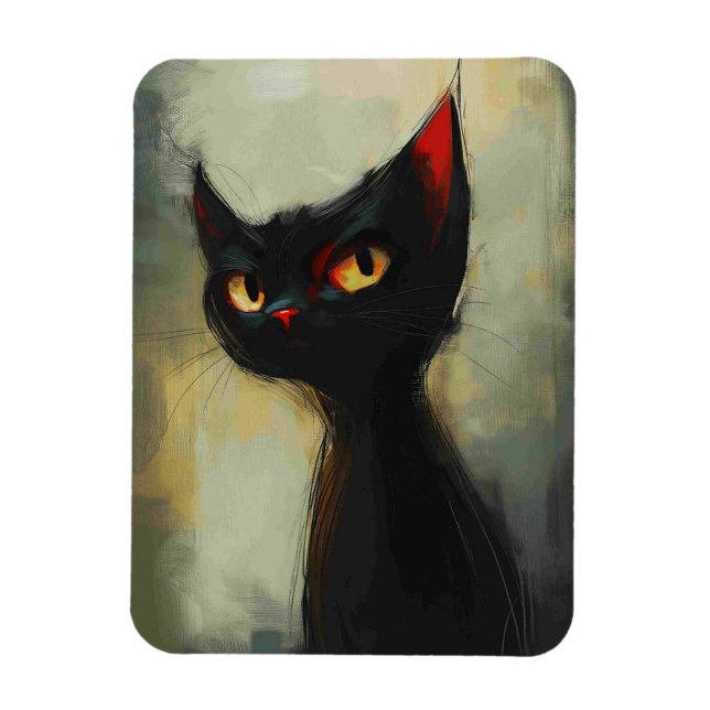 Magnet Flexible Connaissant Black Ninja Cat (Vertical)
