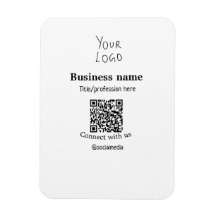 Magnet Flexible Connectez-vous avec nous logo entreprise QR nom de