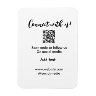 Magnet Flexible Connectez-vous avec nous scan QR code ajouter e-ma