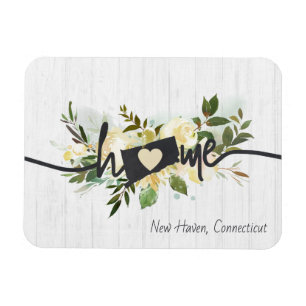 Magnet Flexible Connecticut État Personnalisé Maison Ville Rustiqu