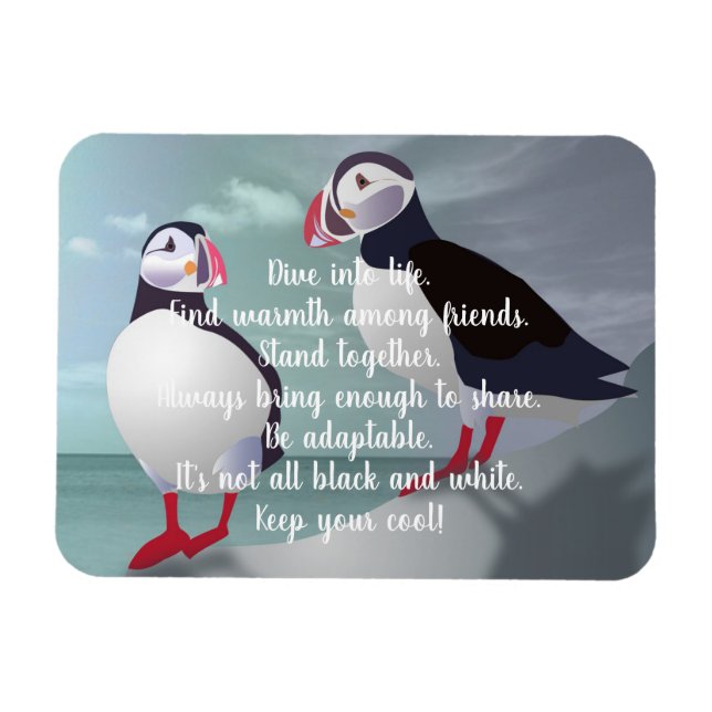 Magnet Flexible Conseil d'un aimant de design de Puffin (Horizontal)