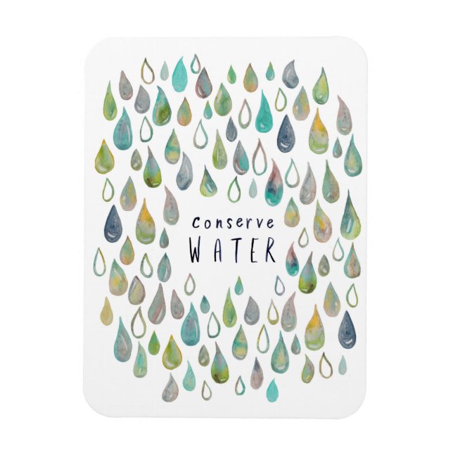 Magnet Flexible CONSERVER EAU Protéger Planète Sauvegarder la Terr (Vertical)