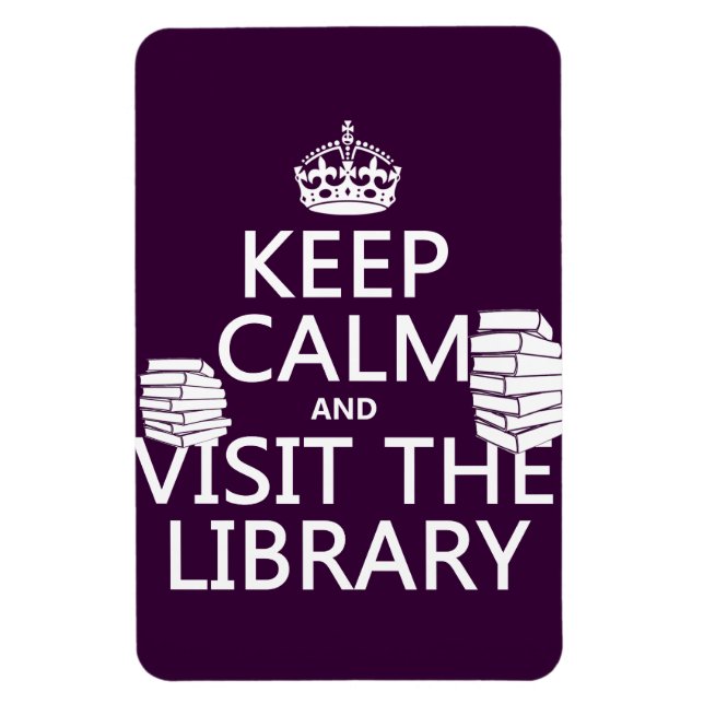 Magnet Flexible Conserver le calme et visiter la bibliothèque - en (Vertical)