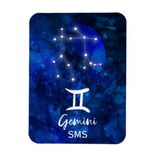 Magnet Flexible Constellation du zodiaque Gémeaux Monogramme Galax