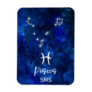 Magnet Flexible Constellation du zodiaque Poissons Monogramme Gala