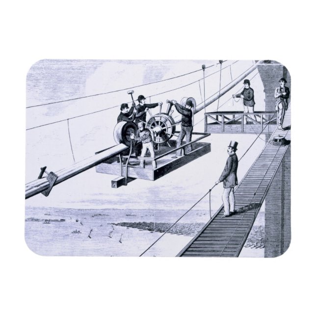 Magnet Flexible Construction du pont Brooklyn, New York (litho) (Horizontal)