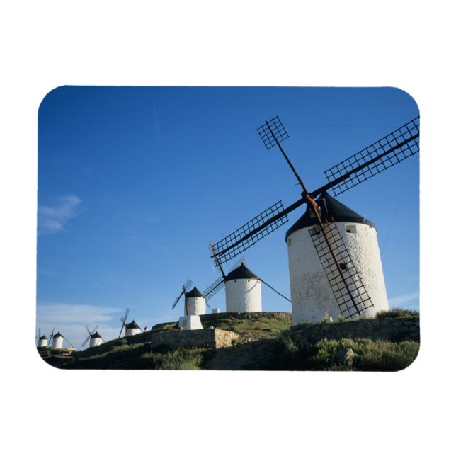 Magnet Flexible Consuegra, La Mancha, Espagne, moulins à vent 2 (Horizontal)