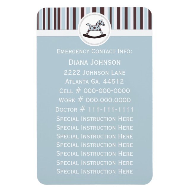 Magnet Flexible Contact d'urgence : Aimant Premium Rocking Horse 2 (Vertical)