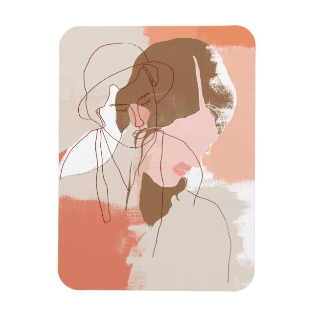 Magnet Flexible Contour peint Portrait féminin (Vertical)