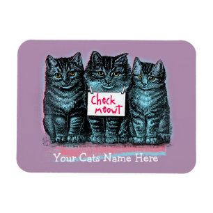 Magnet Flexible Contrôle Meowt de chat d'aimant personnalisable d