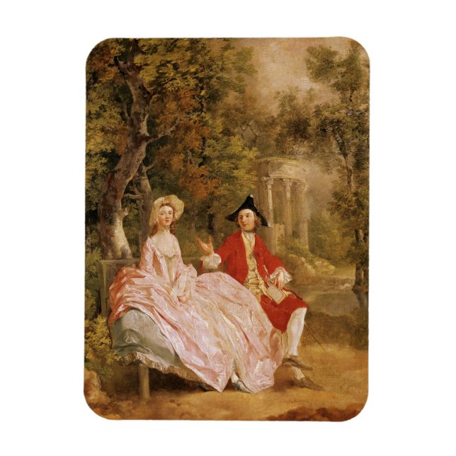 Magnet Flexible Conversation dans le parc, portrait de l'art et (Vertical)
