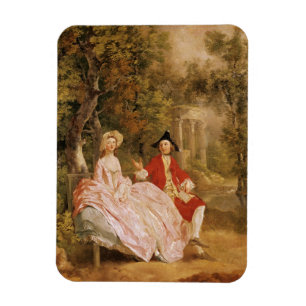 Magnet Flexible Conversation en parc, portrait de l'artiste et