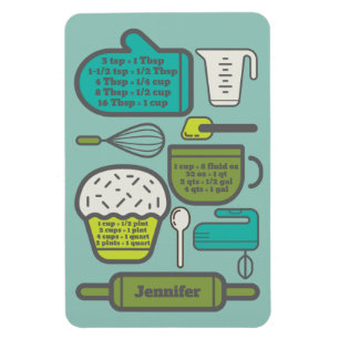 Magnet Flexible Conversions de recettes de cuisine Turquoises pers