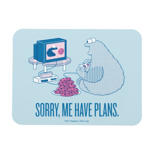 Magnet Flexible Cookie Monster | Désolé, J'Ai Des Plans (Horizontal)