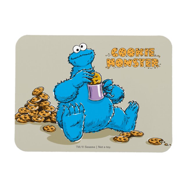 Magnet Flexible Cookie Monster Vintage mange des cookies (Horizontal)